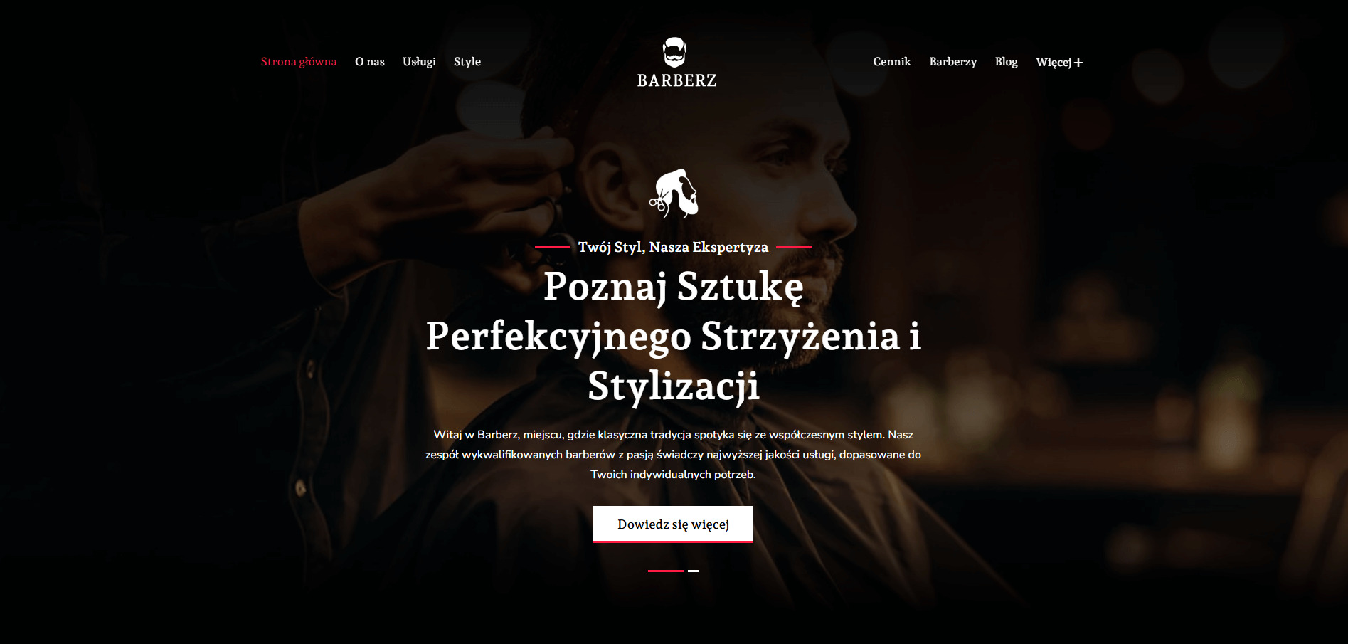 Projekt strony internetowej dla barber shopu w Rzeszowie